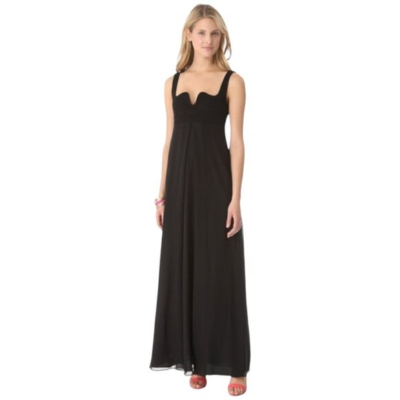 Diane Von Furstenberg Black Asti Two Silk Empire Waist Maxi Dress 26698 - Picture 1 of 16